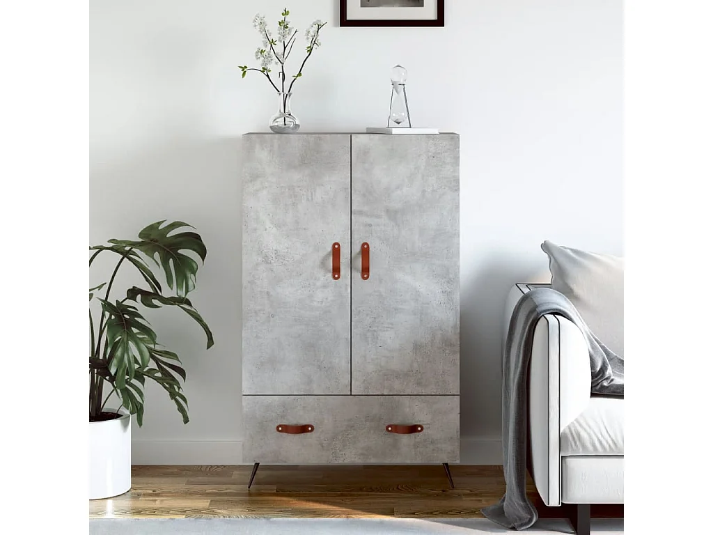 Highboard Betongrau 69,5x31x115 cm Holzwerkstoff