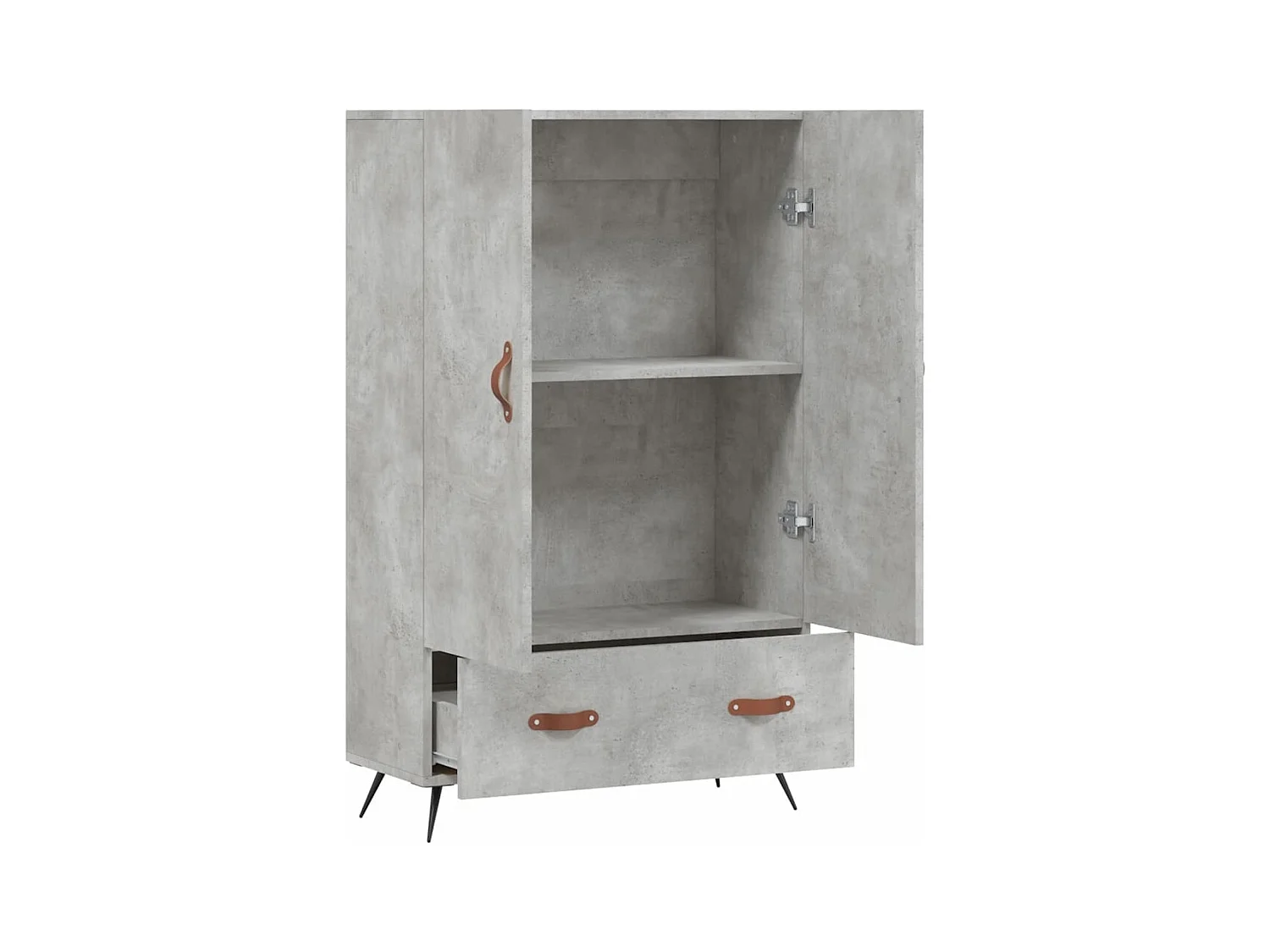 Hoge kast 69,5x31x115 cm bewerkt hout betongrijs