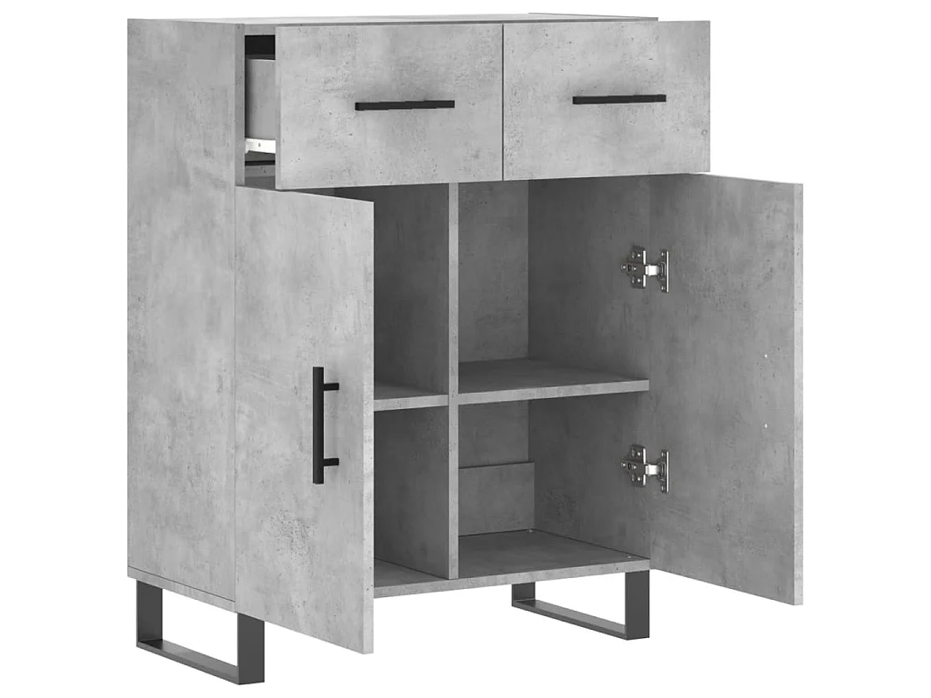 Dressoir 69,5x34x90 cm bewerkt hout betongrijs