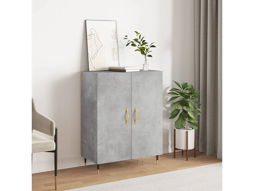 Buffet gris béton 69,5x34x90 cm bois d'ingénierie