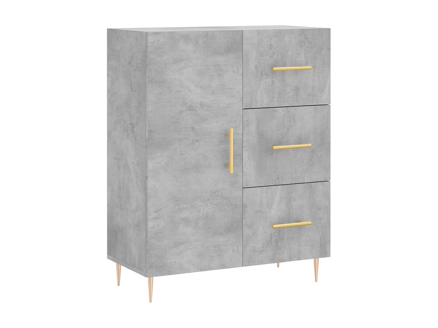 Buffet gris béton 69,5x34x90 cm bois d'ingénierie