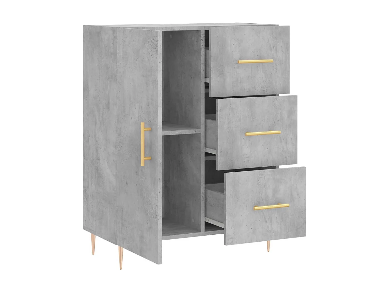 Buffet gris béton 69,5x34x90 cm bois d'ingénierie