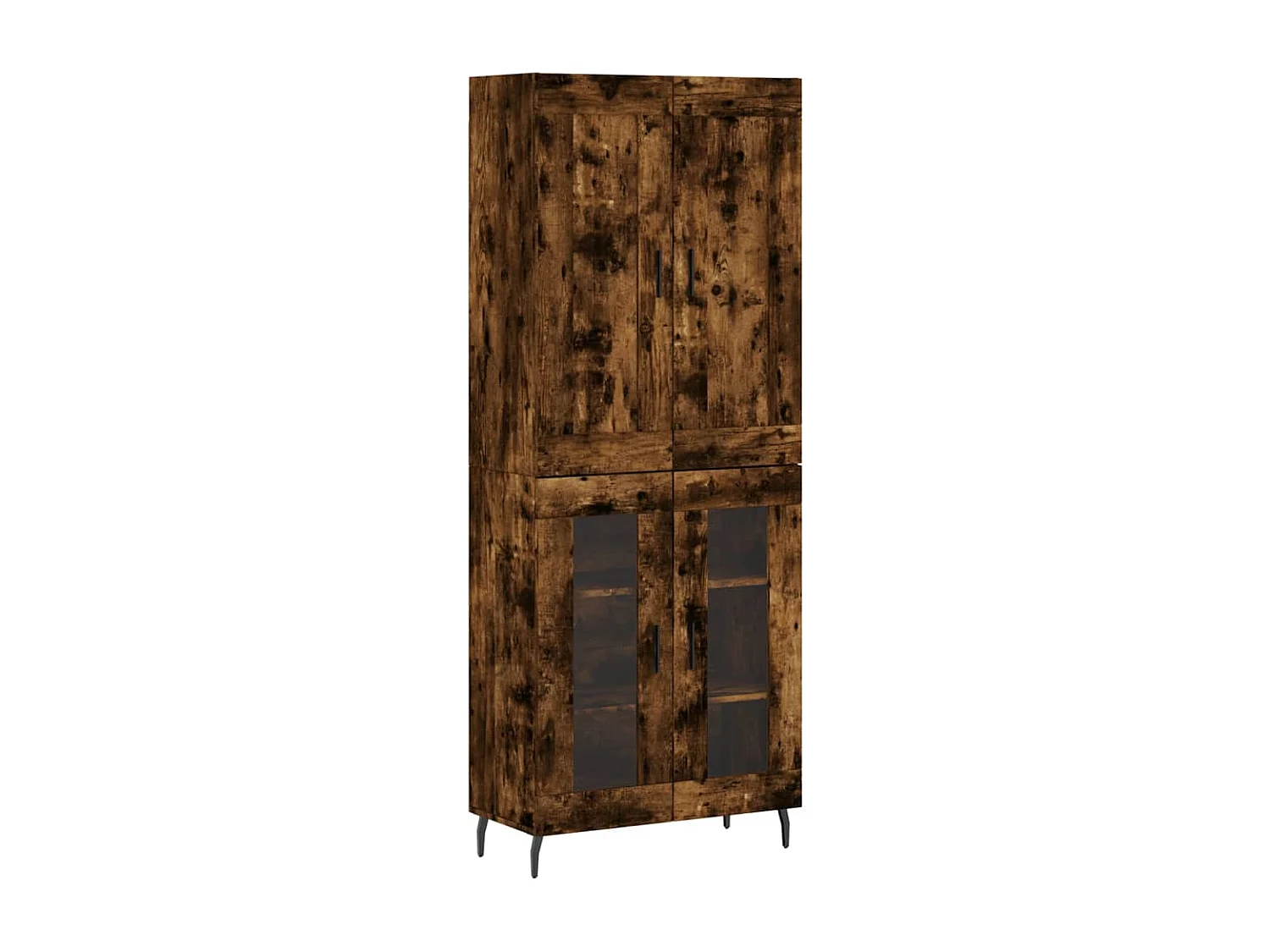 Buffet haut Chêne fumé 69,5x34x180 cm Bois d'ingénierie