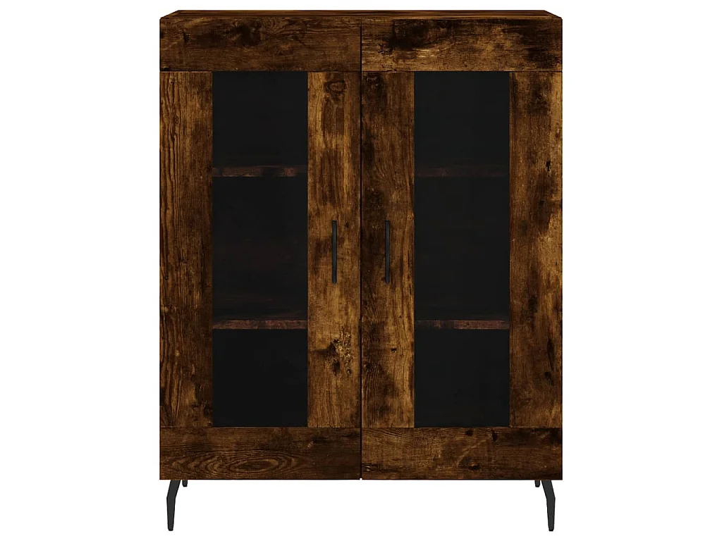 Buffet haut Chêne fumé 69,5x34x180 cm Bois d'ingénierie