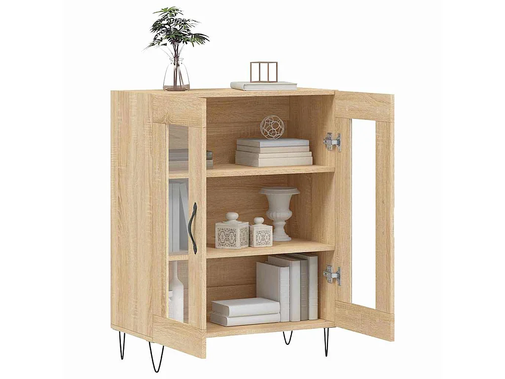 Dressoir 69,5x34x90 cm bewerkt hout sonoma eikenkleurig