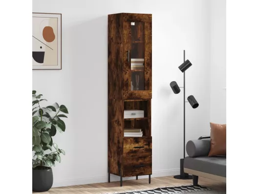 Kauf Unique Highboard Räuchereiche 34,5x34x180 cm Holzwerkstoff