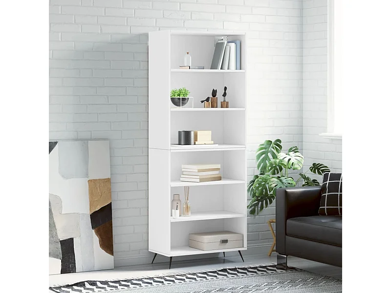 Buffet blanc 69,5x32,5x180 cm bois d'ingénierie