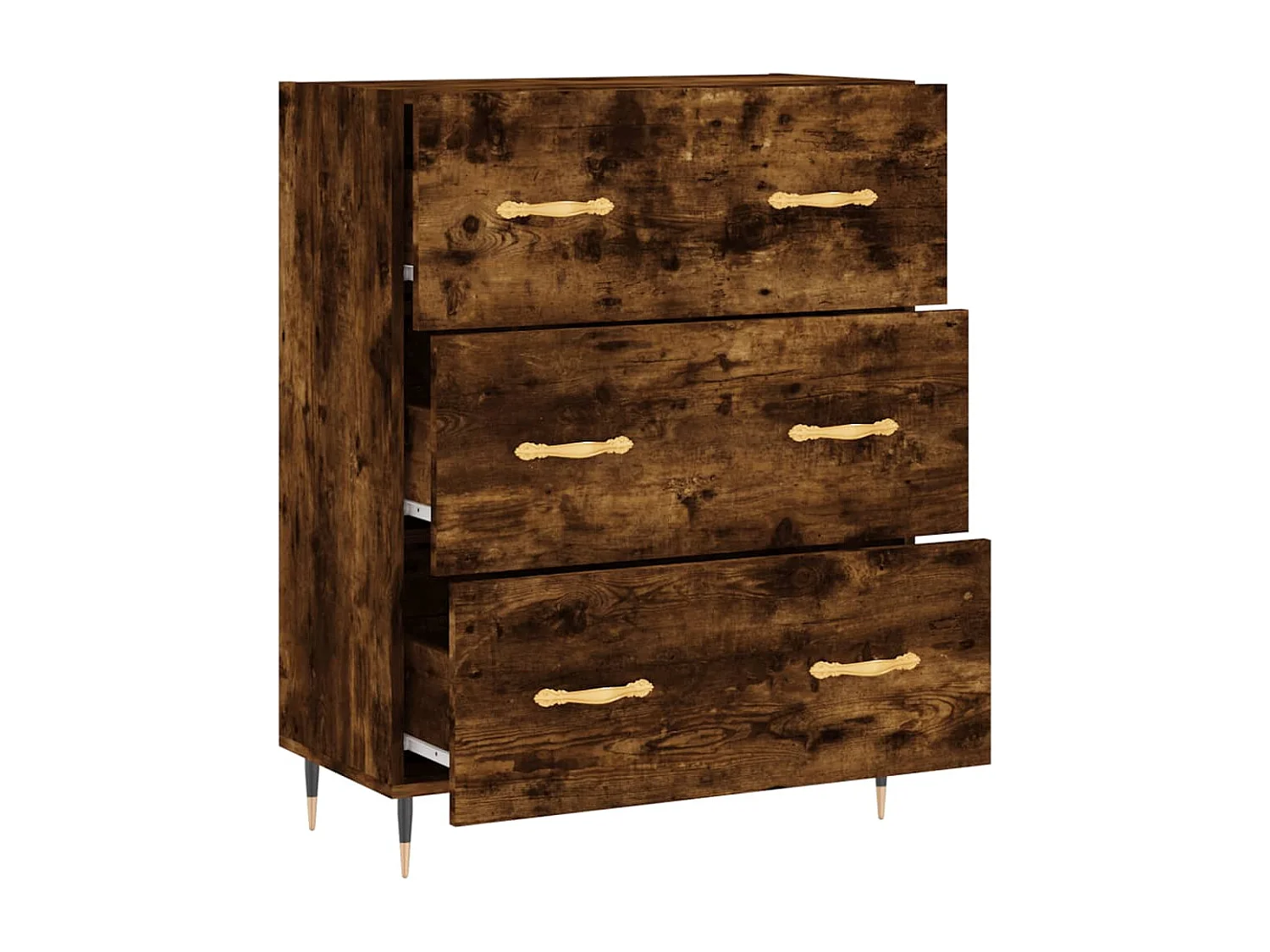 Buffet chêne fumé 69,5x34x90 cm bois d'ingénierie