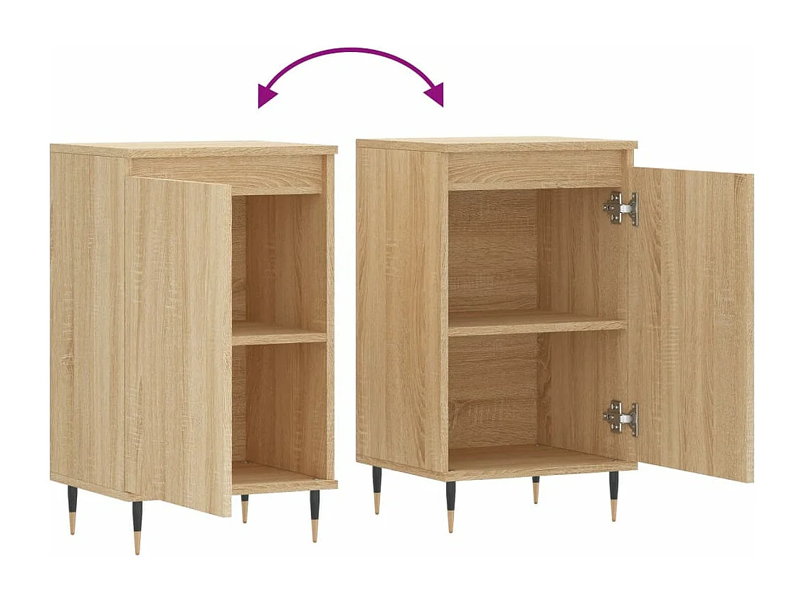 Buffets 2 pcs chêne sonoma 40x35x70 cm bois d'ingénierie