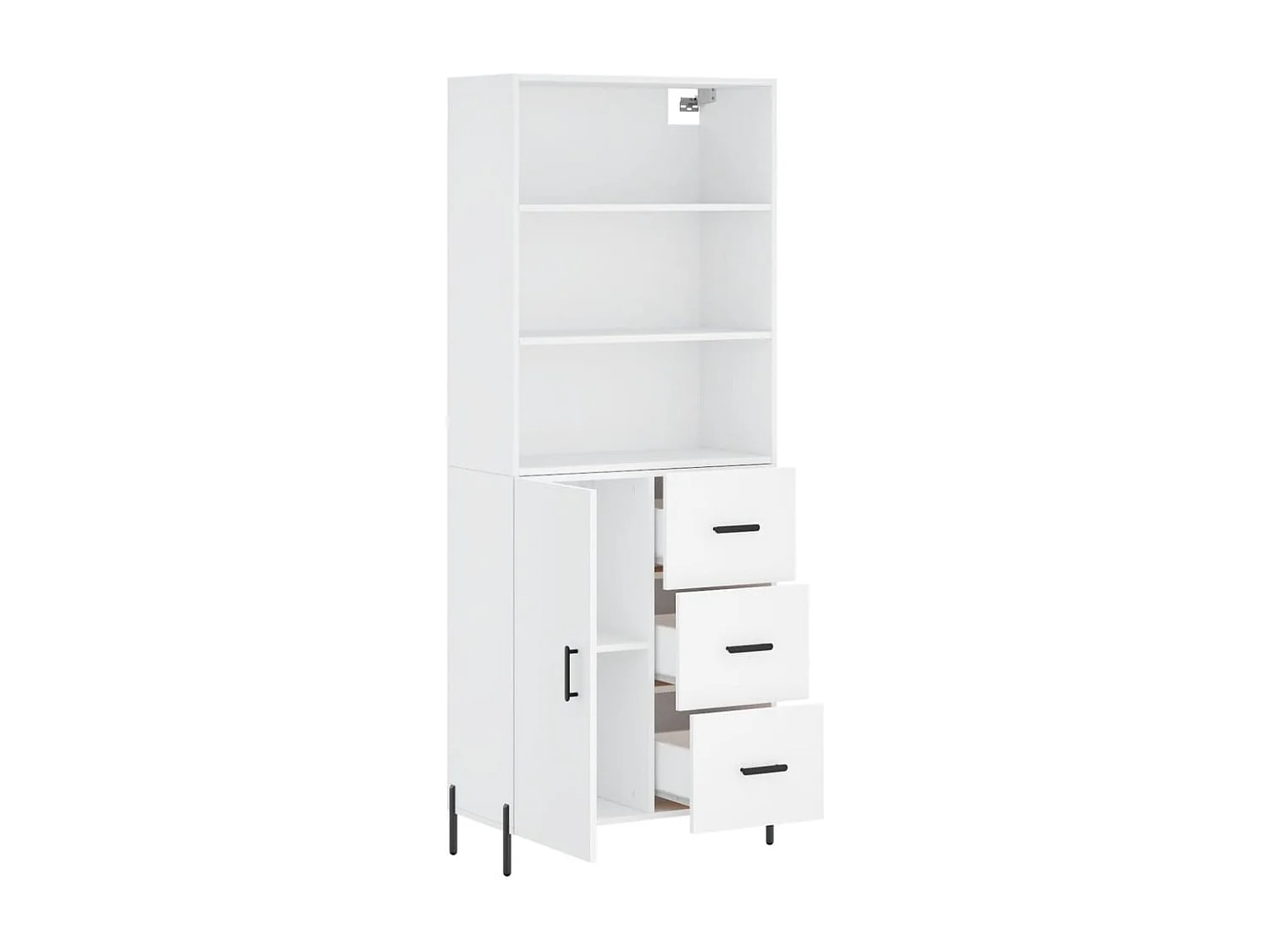 Buffet haut Blanc 69,5x34x180 cm Bois d'ingénierie