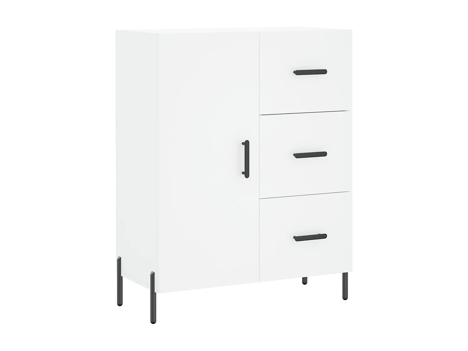 Buffet haut Blanc 69,5x34x180 cm Bois d'ingénierie