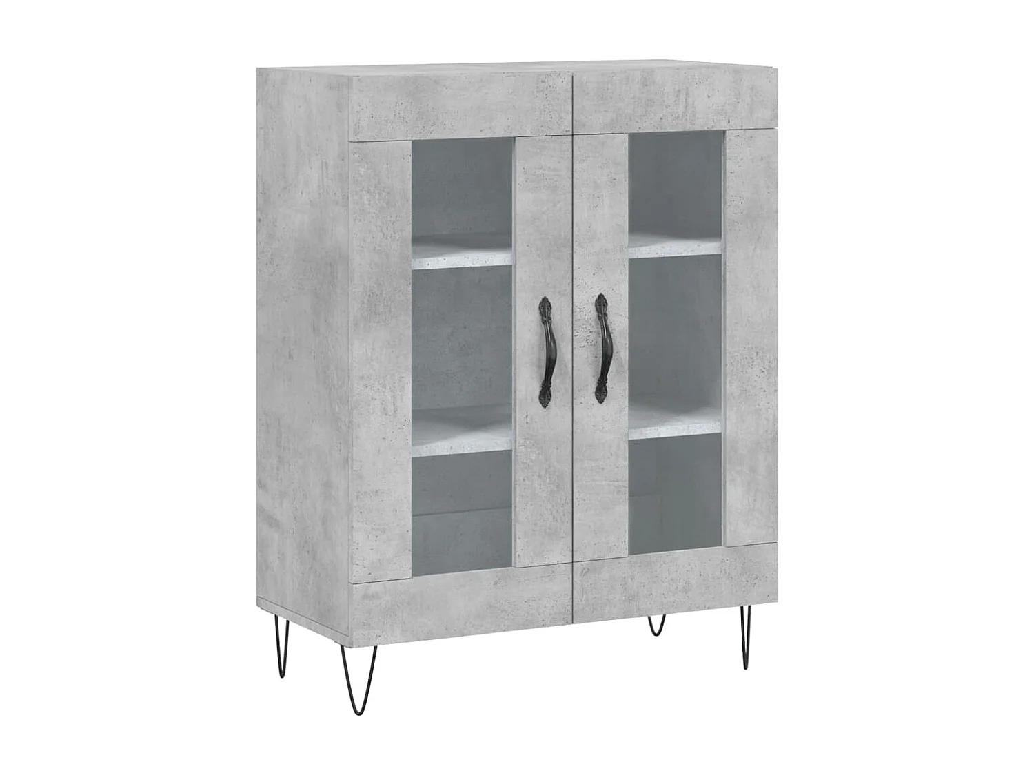 Buffet haut Gris béton 69,5x34x180 cm Bois d'ingénierie
