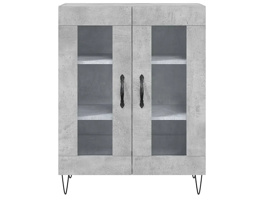Buffet haut Gris béton 69,5x34x180 cm Bois d'ingénierie