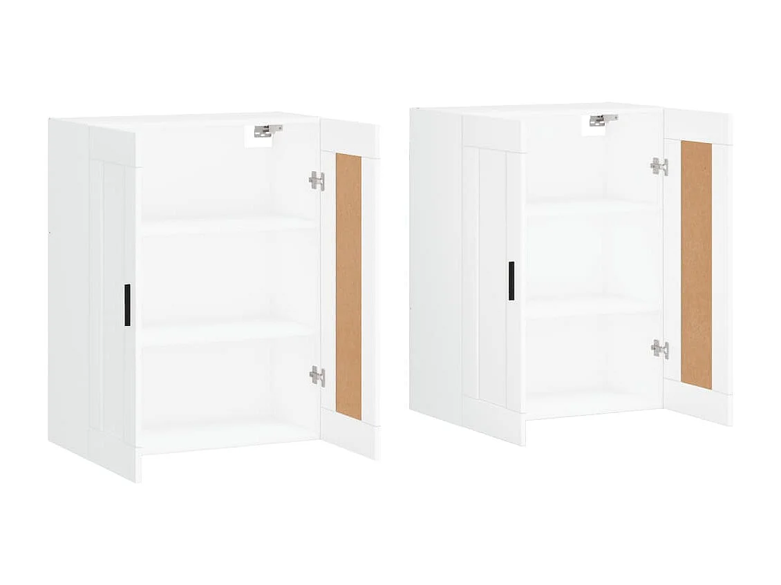 Armoires murales 2 pcs blanc bois d'ingénierie