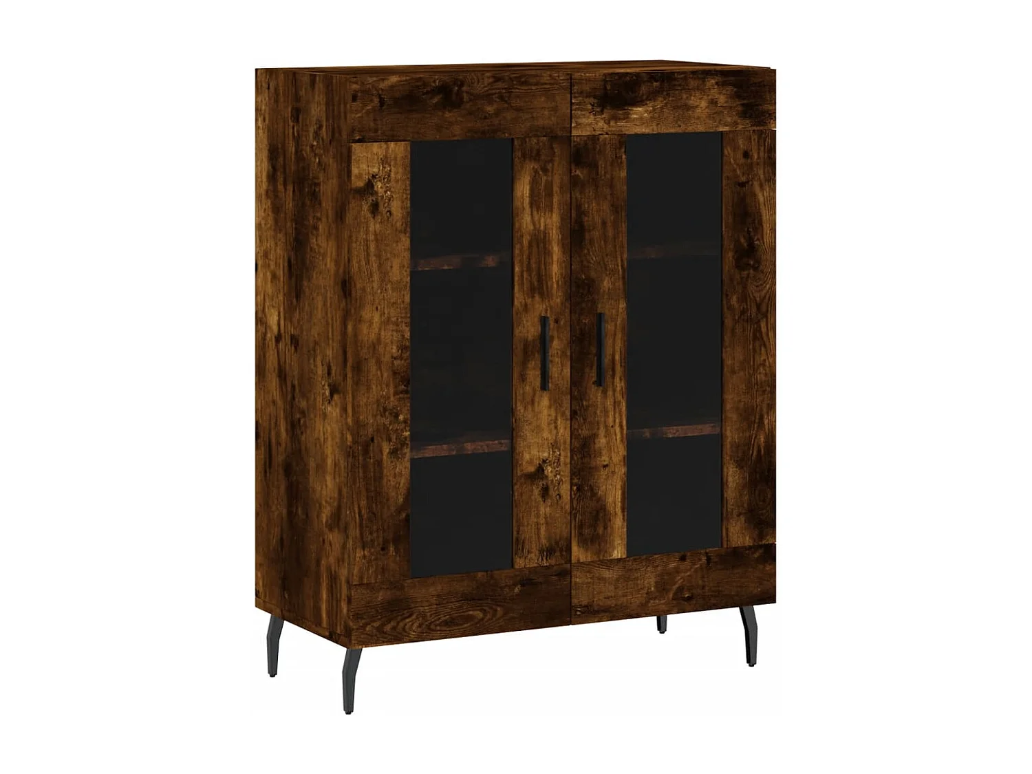 Buffet haut Chêne fumé 69,5x34x180 cm Bois d'ingénierie