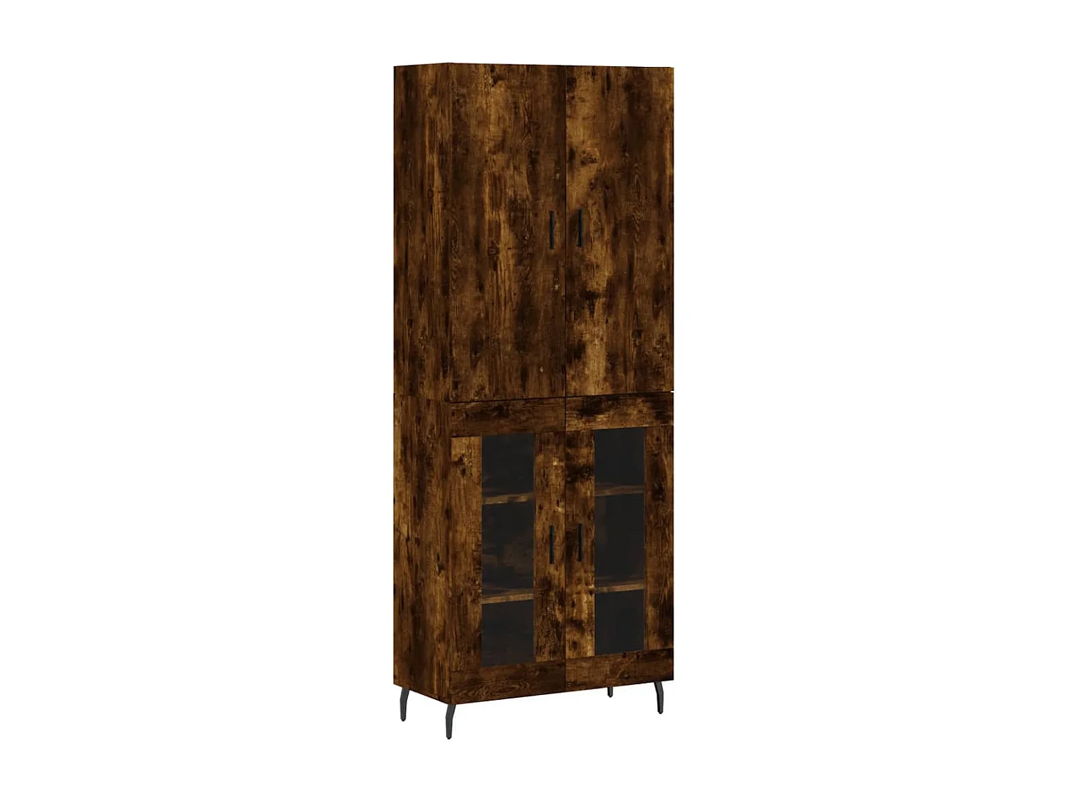 Buffet haut Chêne fumé 69,5x34x180 cm Bois d'ingénierie