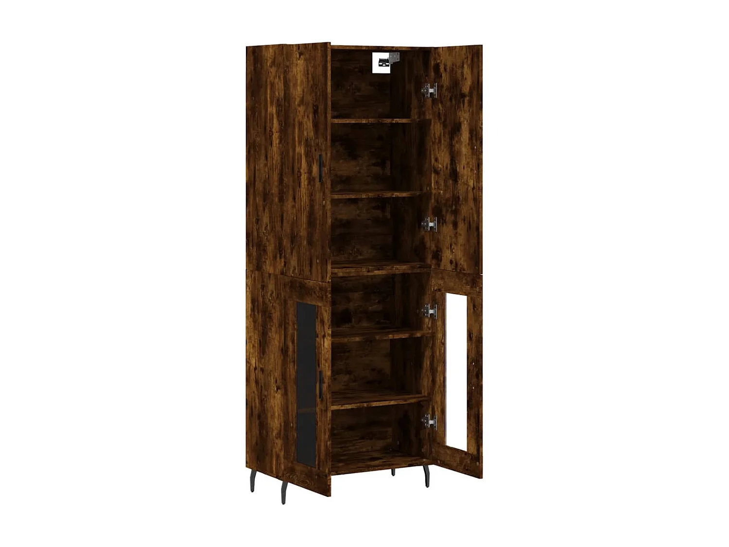 Buffet haut Chêne fumé 69,5x34x180 cm Bois d'ingénierie