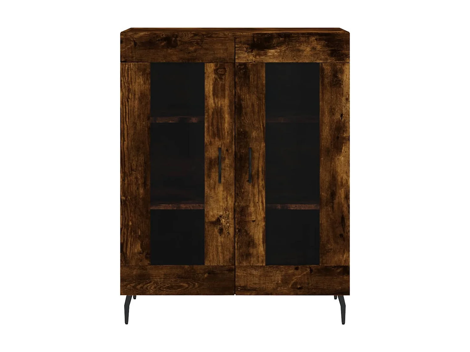 Buffet haut Chêne fumé 69,5x34x180 cm Bois d'ingénierie