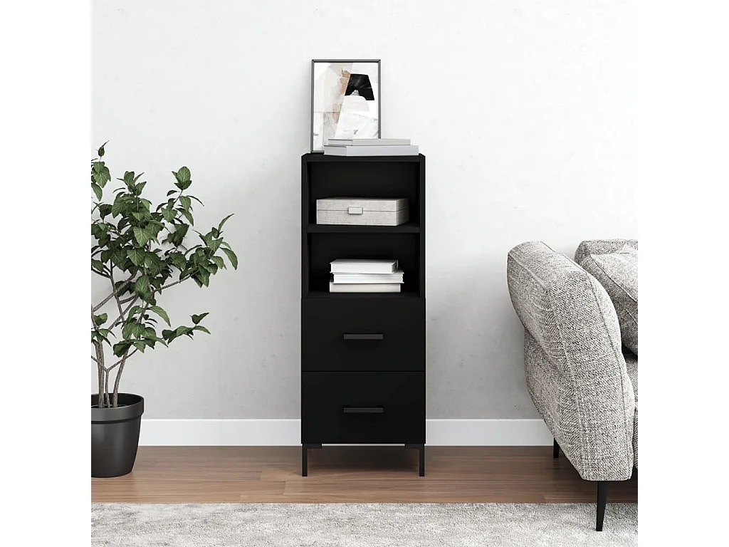 Credenza Nero 34,5x34x90 cm in Legno Multistrato