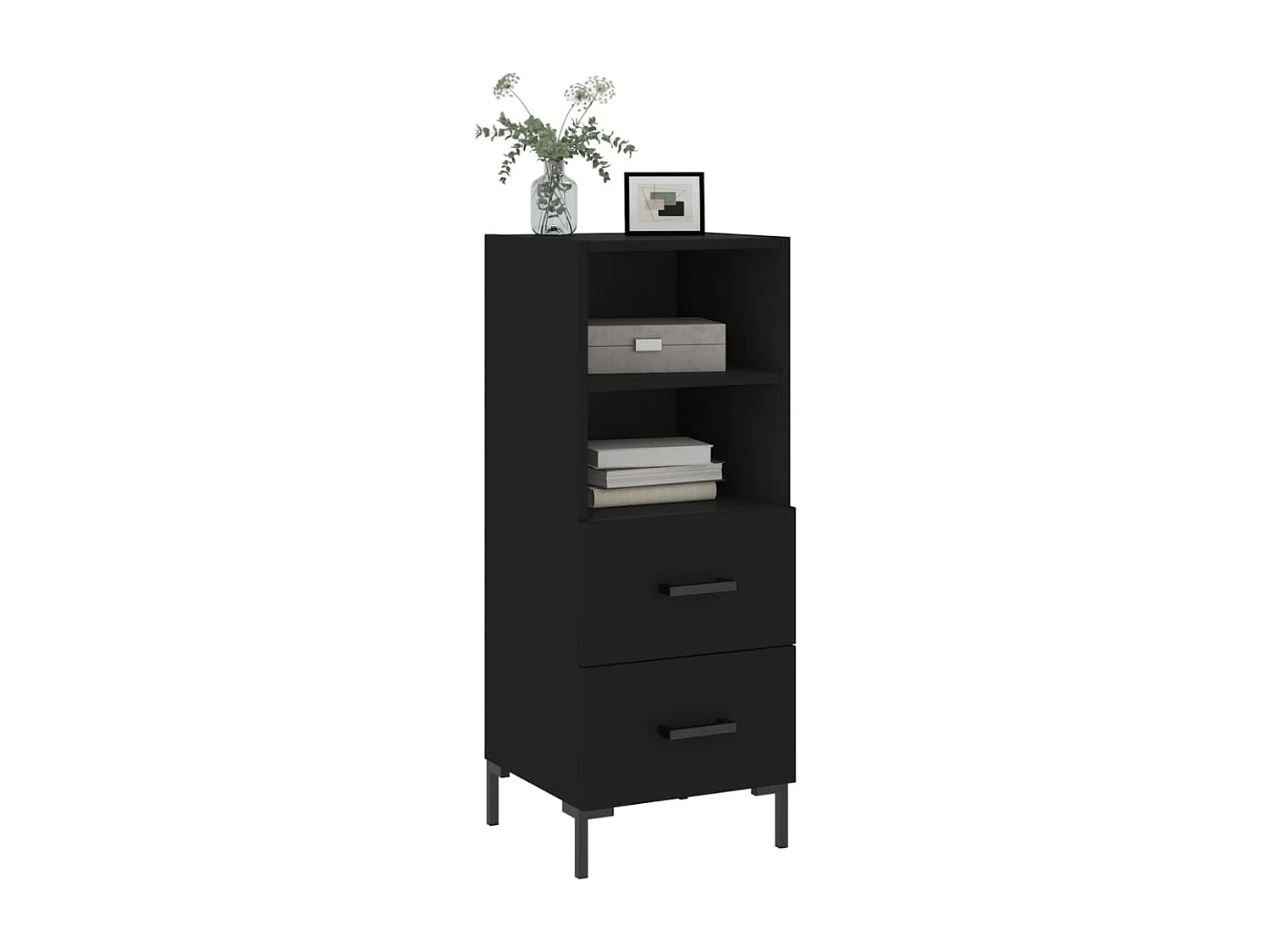 Credenza Nero 34,5x34x90 cm in Legno Multistrato