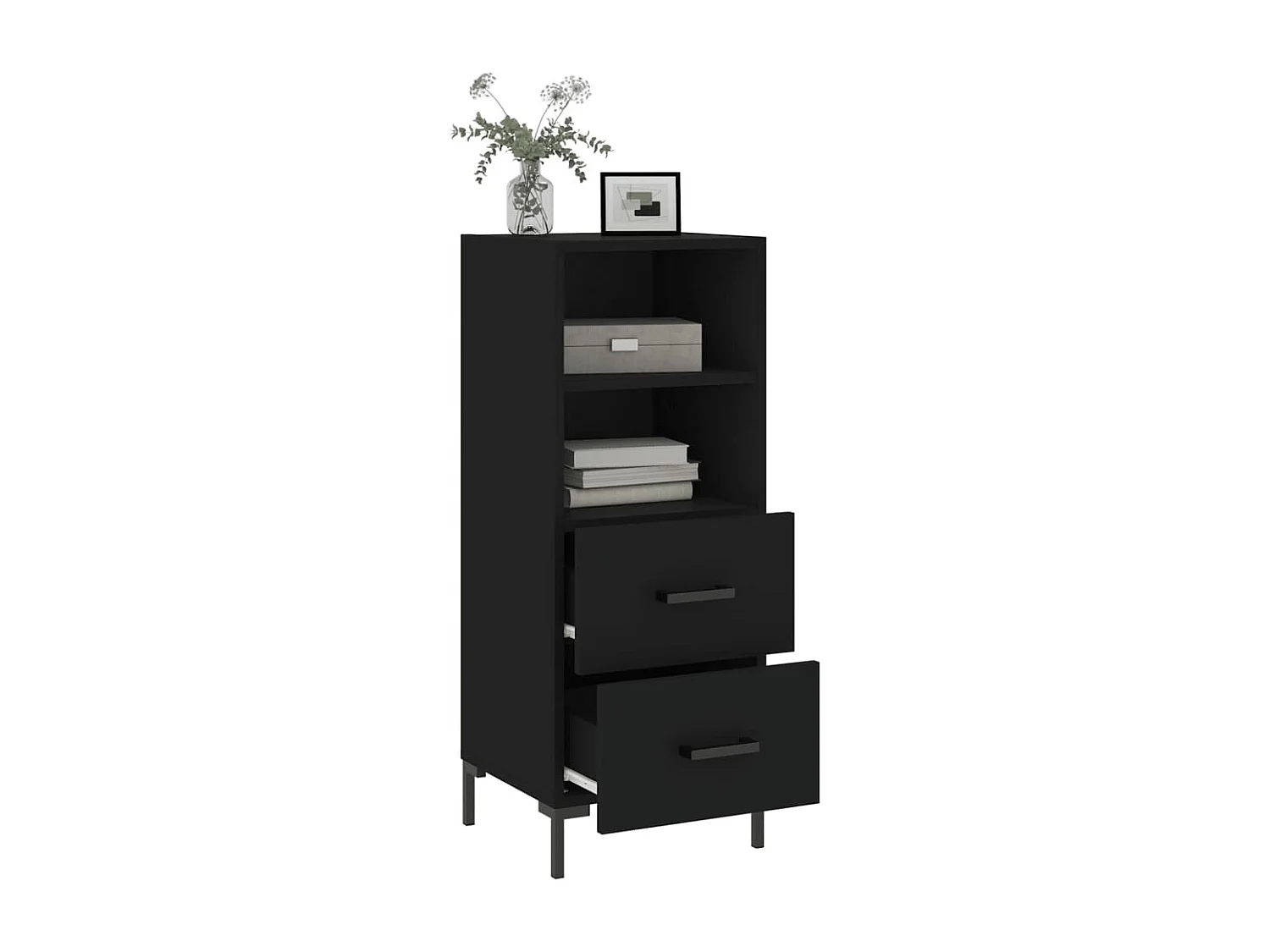 Credenza Nero 34,5x34x90 cm in Legno Multistrato