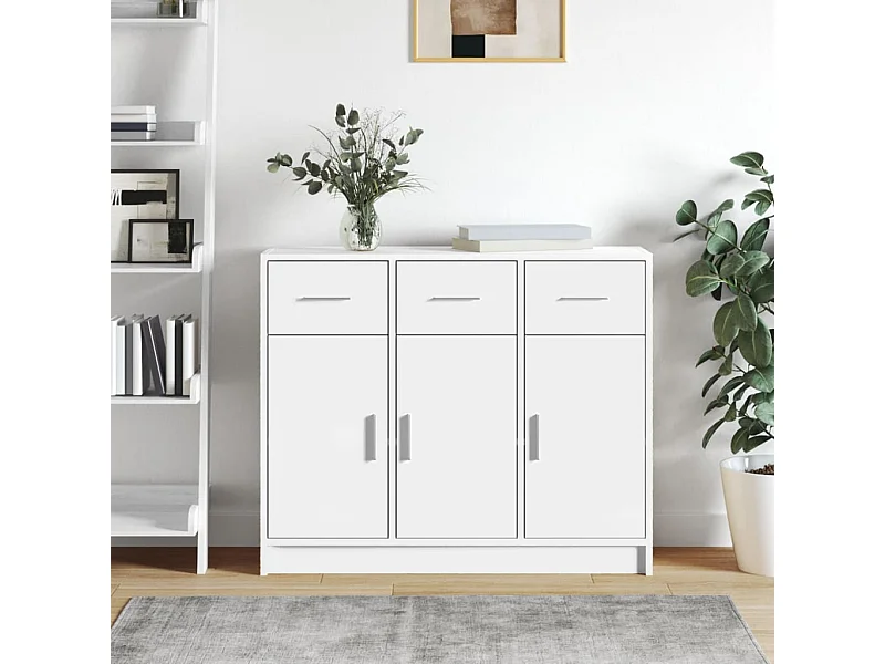 Dressoir Wit 91x28x75 cm Bewerkt Hout