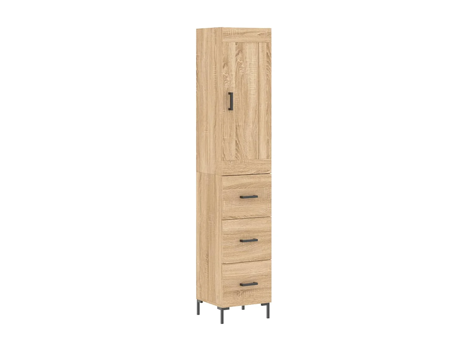 Aparador de madera contrachapada roble Sonoma 34,5x34x180 cm