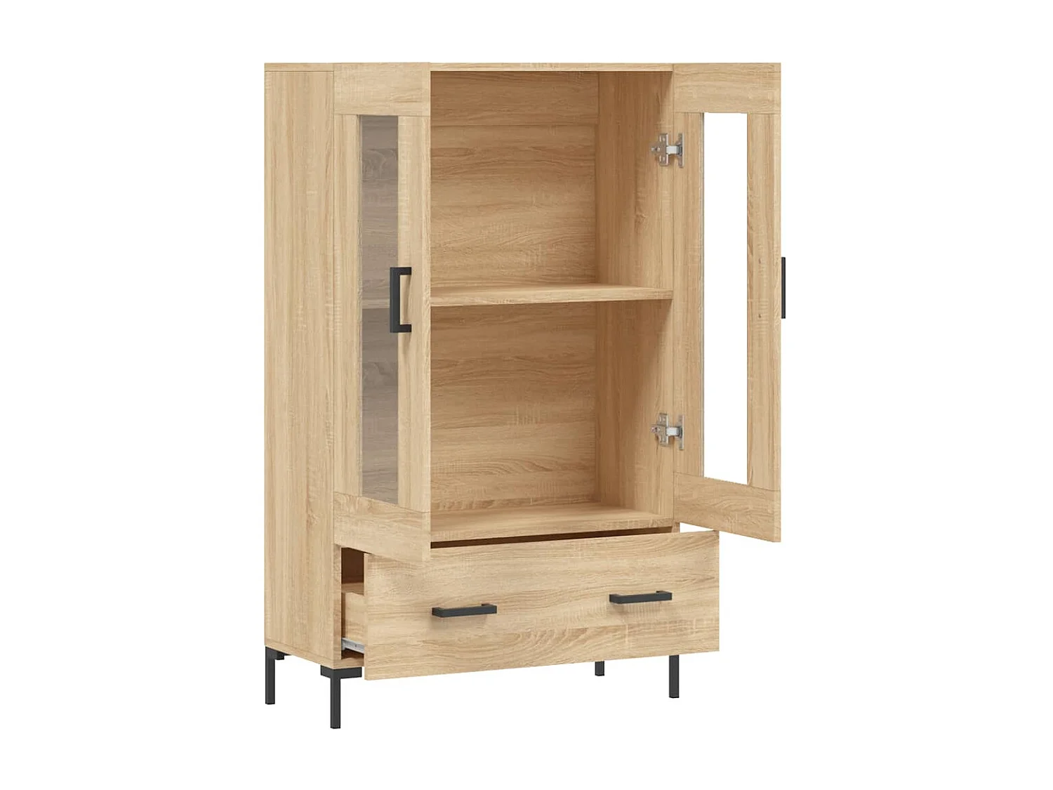 Hoge kast 69,5x31x115 cm bewerkt hout sonoma eikenkleurig