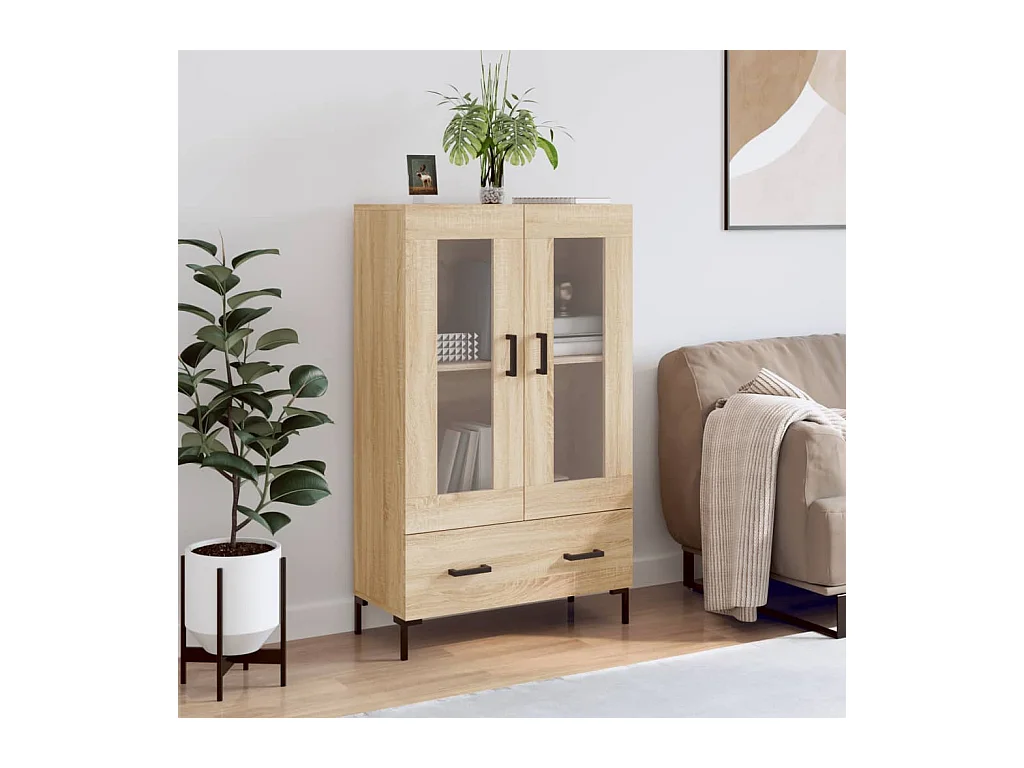 Buffet haut chêne sonoma 69,5x31x115 cm bois d'ingénierie
