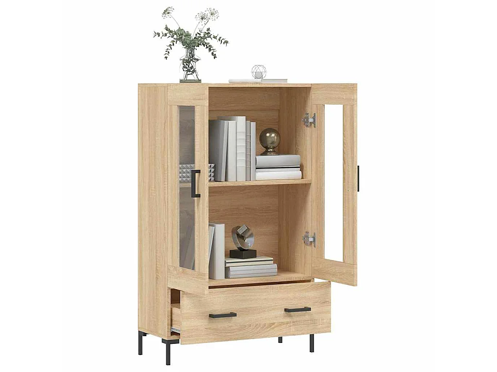 Buffet haut chêne sonoma 69,5x31x115 cm bois d'ingénierie