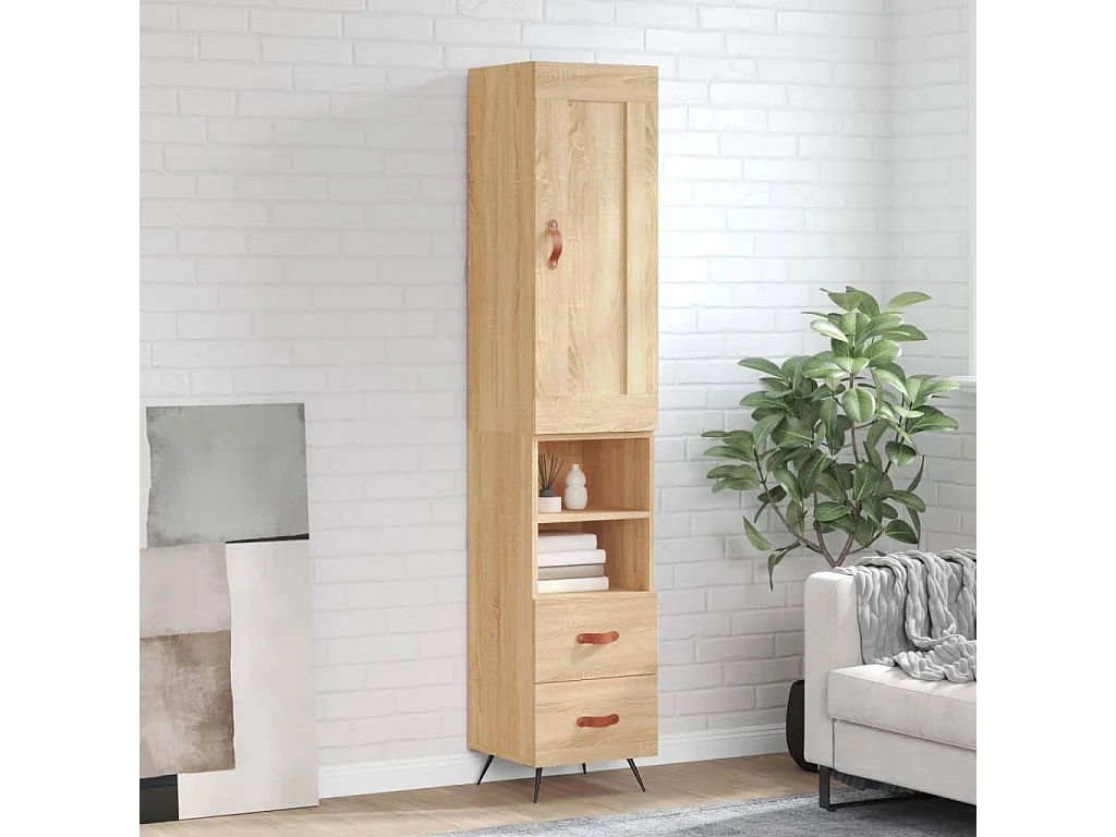 Highboard Sonoma-Eiche 34,5x34x180 cm Holzwerkstoff
