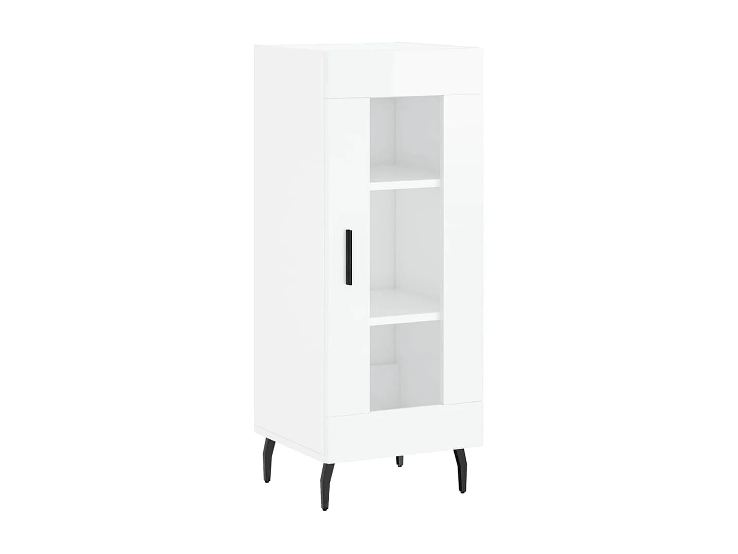 Sideboard Hochglanz-Weiß 34,5x34x90 cm Holzwerkstoff