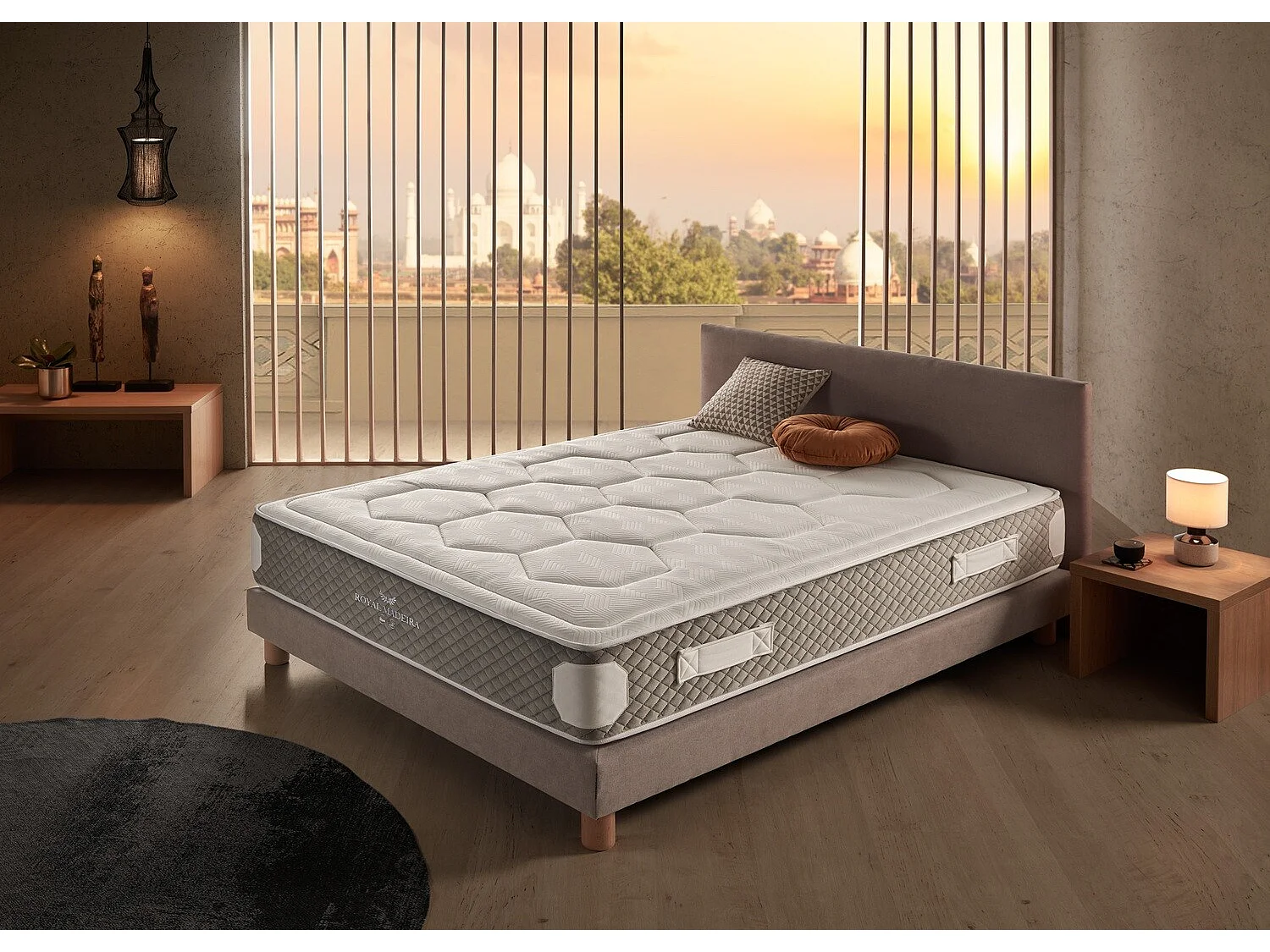 Matelas 140x190 royal madeira | ressorts ensachés healthy spring & mémoire de forme hr | équilibre entre fermeté et douceur | 25cm d'epaisseur