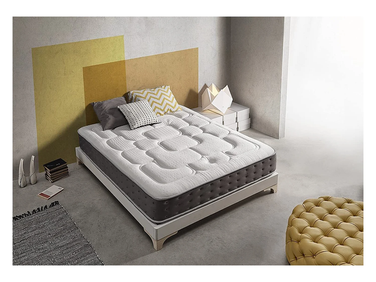 Matelas 135x200 mousse royal top® | mousse à mémoire de forme | viscographene | epaisseur 30 cm | thermo-regule | independance de couchage - 11 zones