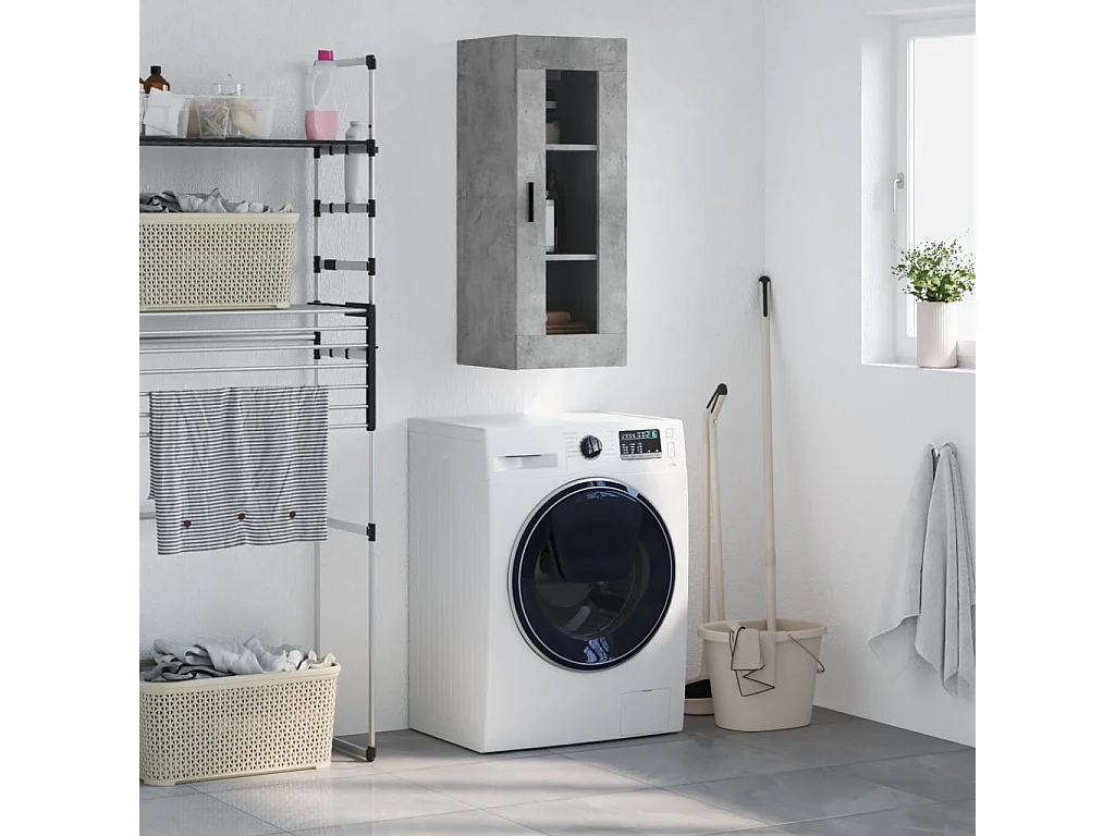 Armoire murale gris béton 34,5x34x90 cm