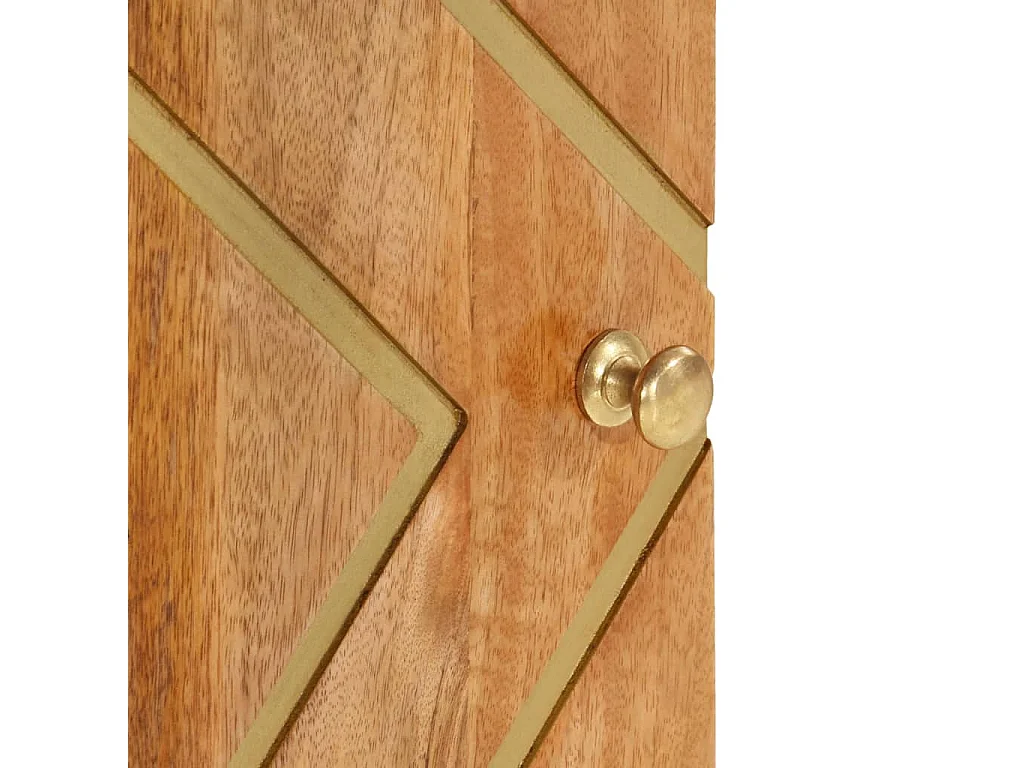 Armoire latérale marron et noir 40x33,5x75 cm bois de manguier