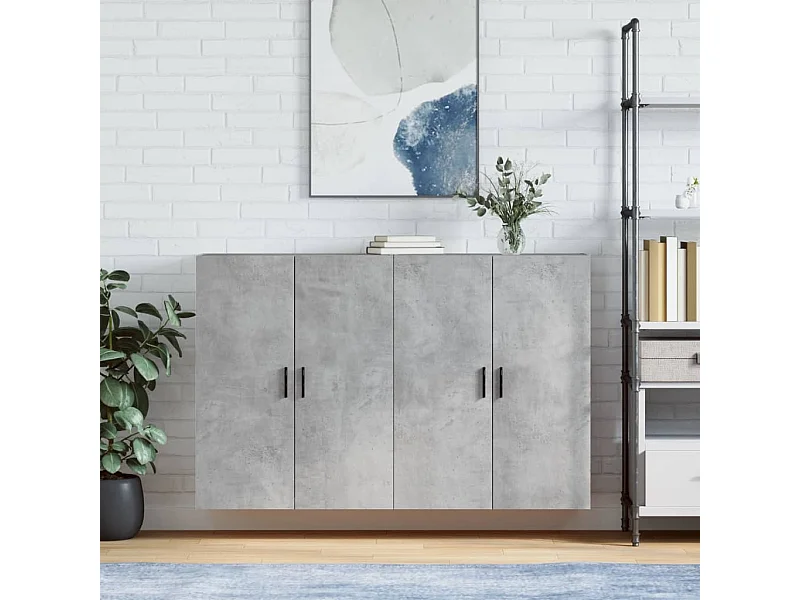 Hangkasten 2 st 69,5x34x90 cm betongrijs