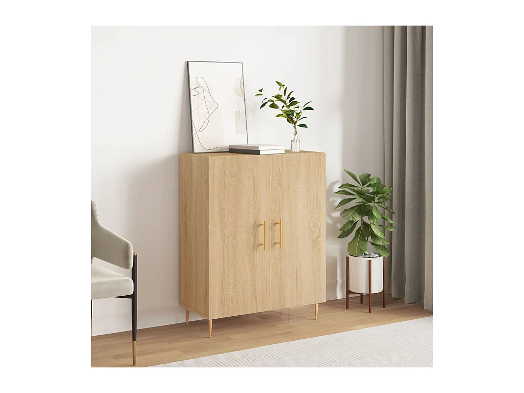 Buffet chêne sonoma 69,5x34x90 cm bois d'ingénierie