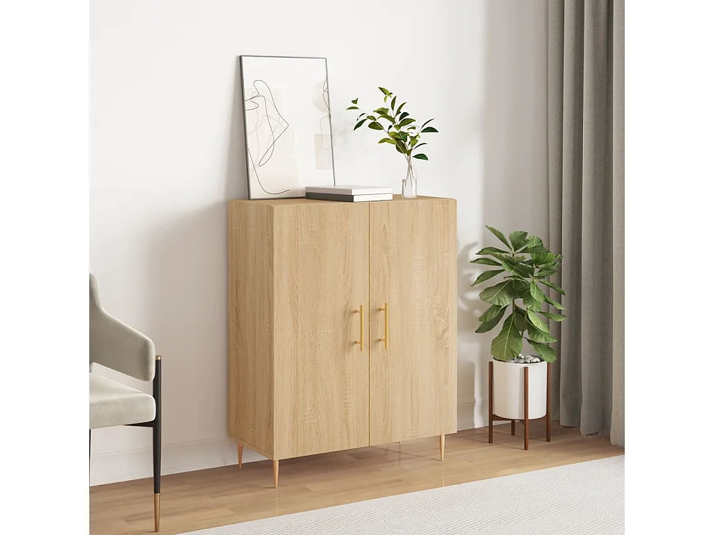 Dressoir 69,5x34x90 cm bewerkt hout sonoma eikenkleurig