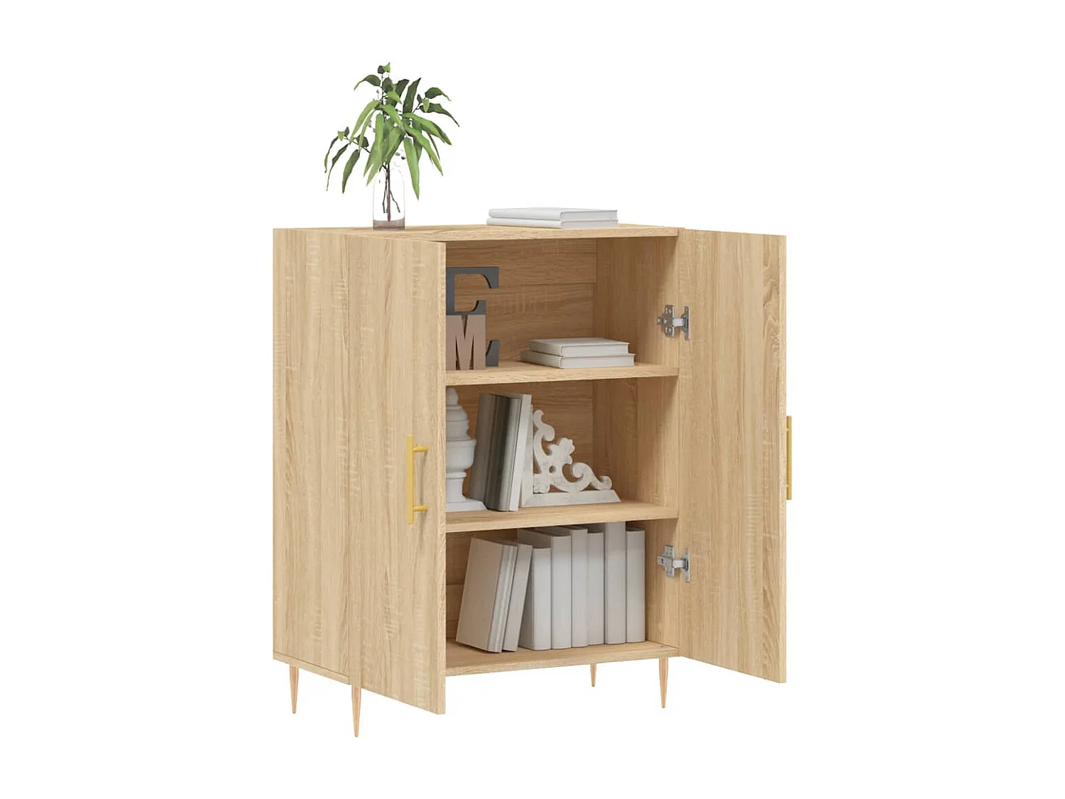 Dressoir 69,5x34x90 cm bewerkt hout sonoma eikenkleurig