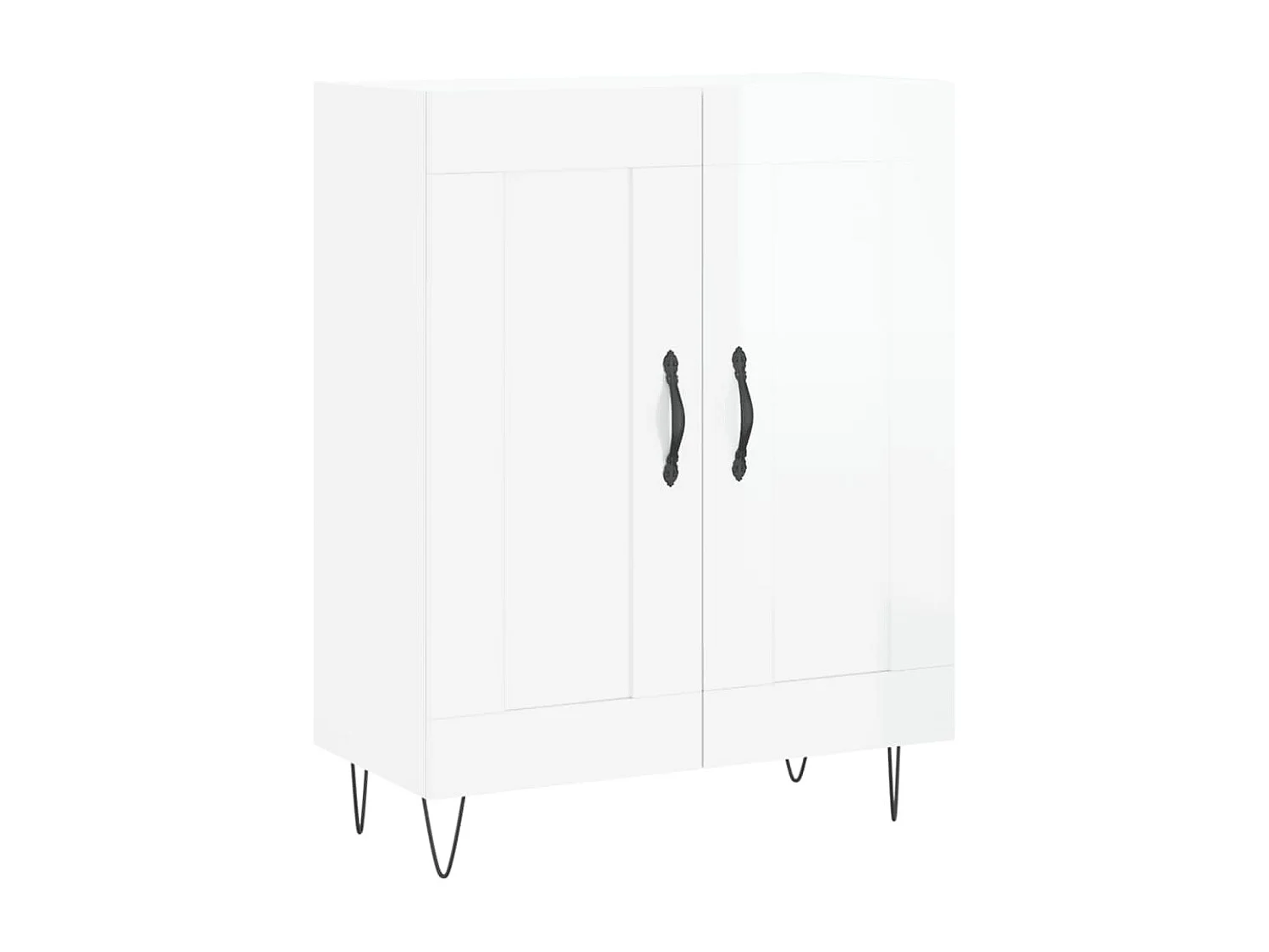 Buffet Blanc brillant 69,5x34x90 cm Bois d'ingénierie