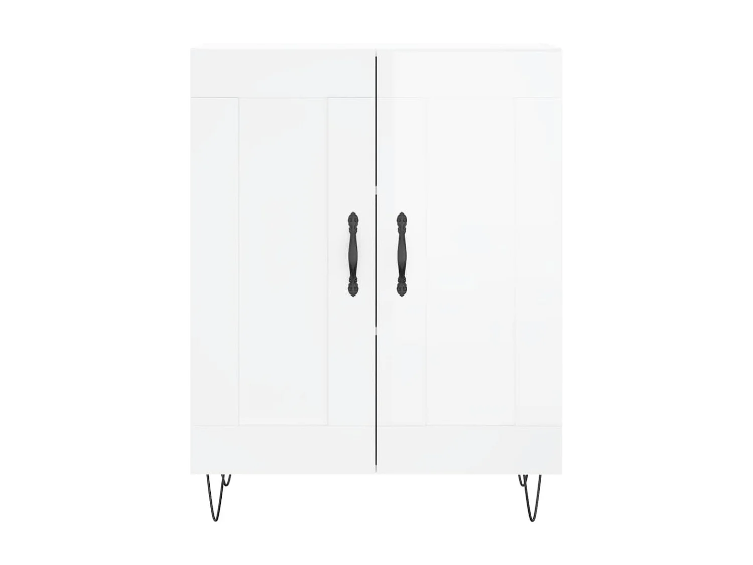 Buffet Blanc brillant 69,5x34x90 cm Bois d'ingénierie