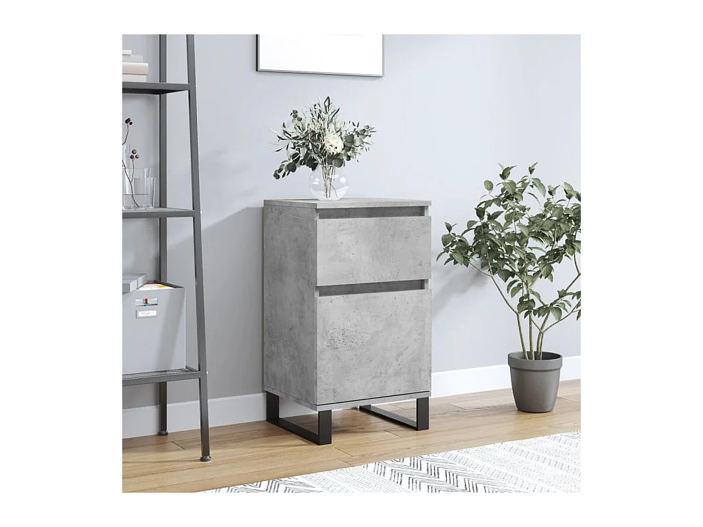 Buffet gris béton 40x35x70 cm bois d'ingénierie