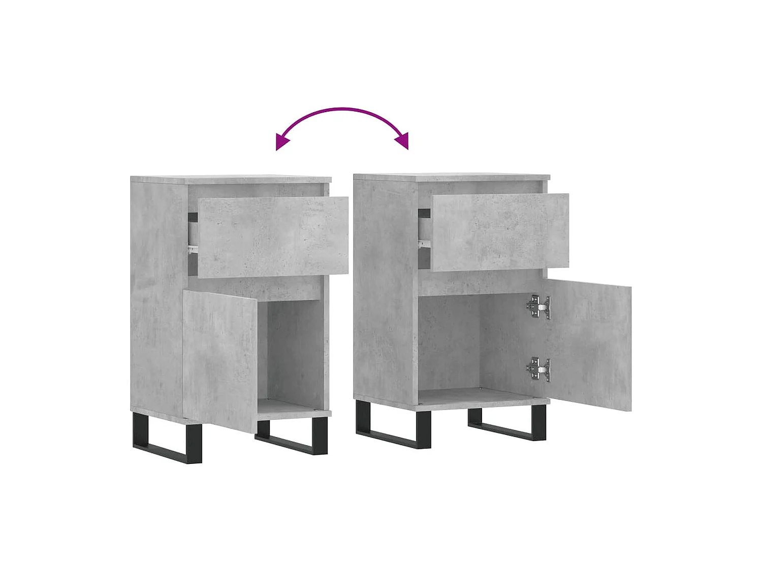 Aparador 40x35x70 cm derivados de madeira cinzento cimento