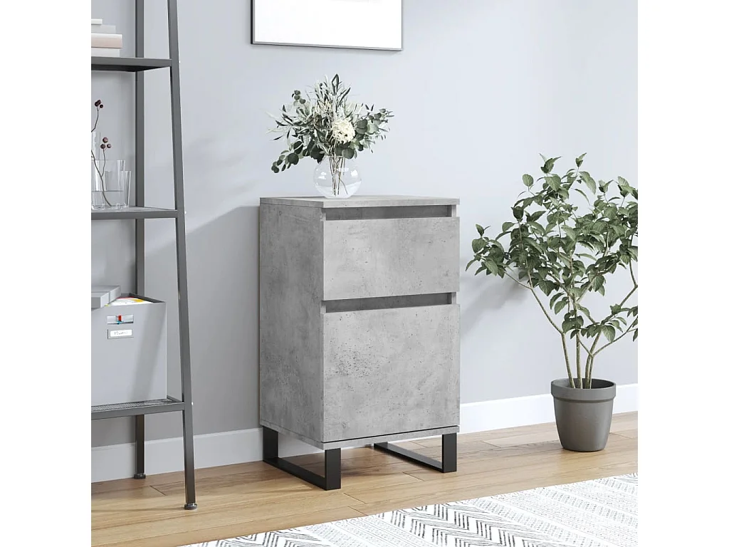 Buffet gris béton 40x35x70 cm bois d'ingénierie