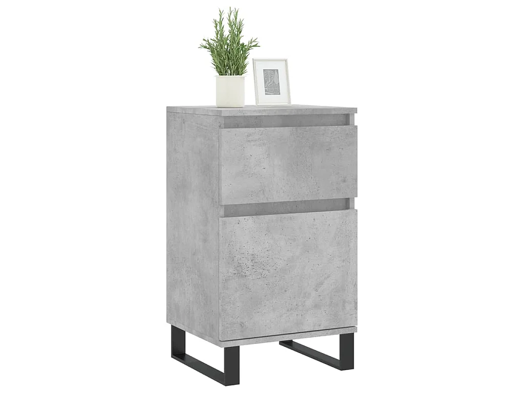 Buffet gris béton 40x35x70 cm bois d'ingénierie