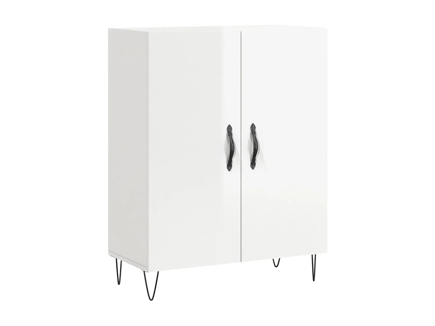 Dressoir 69,5x34x90 cm bewerkt hout hoogglans wit