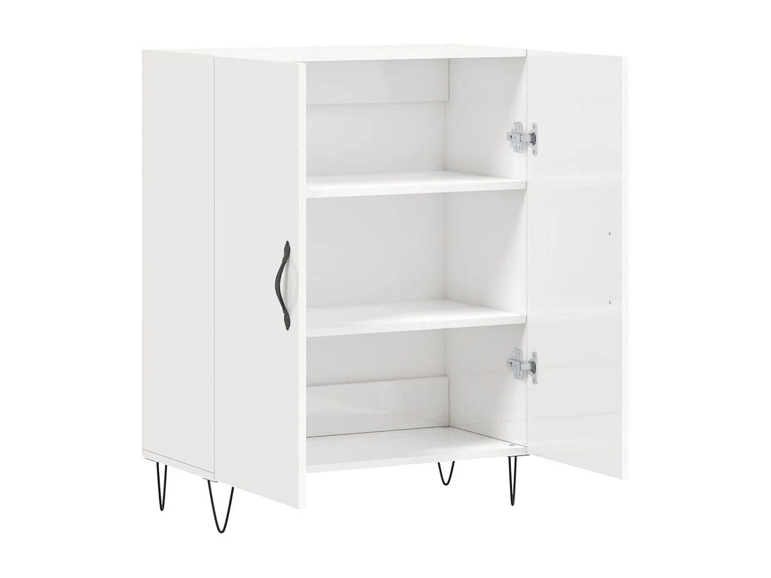 Dressoir 69,5x34x90 cm bewerkt hout hoogglans wit