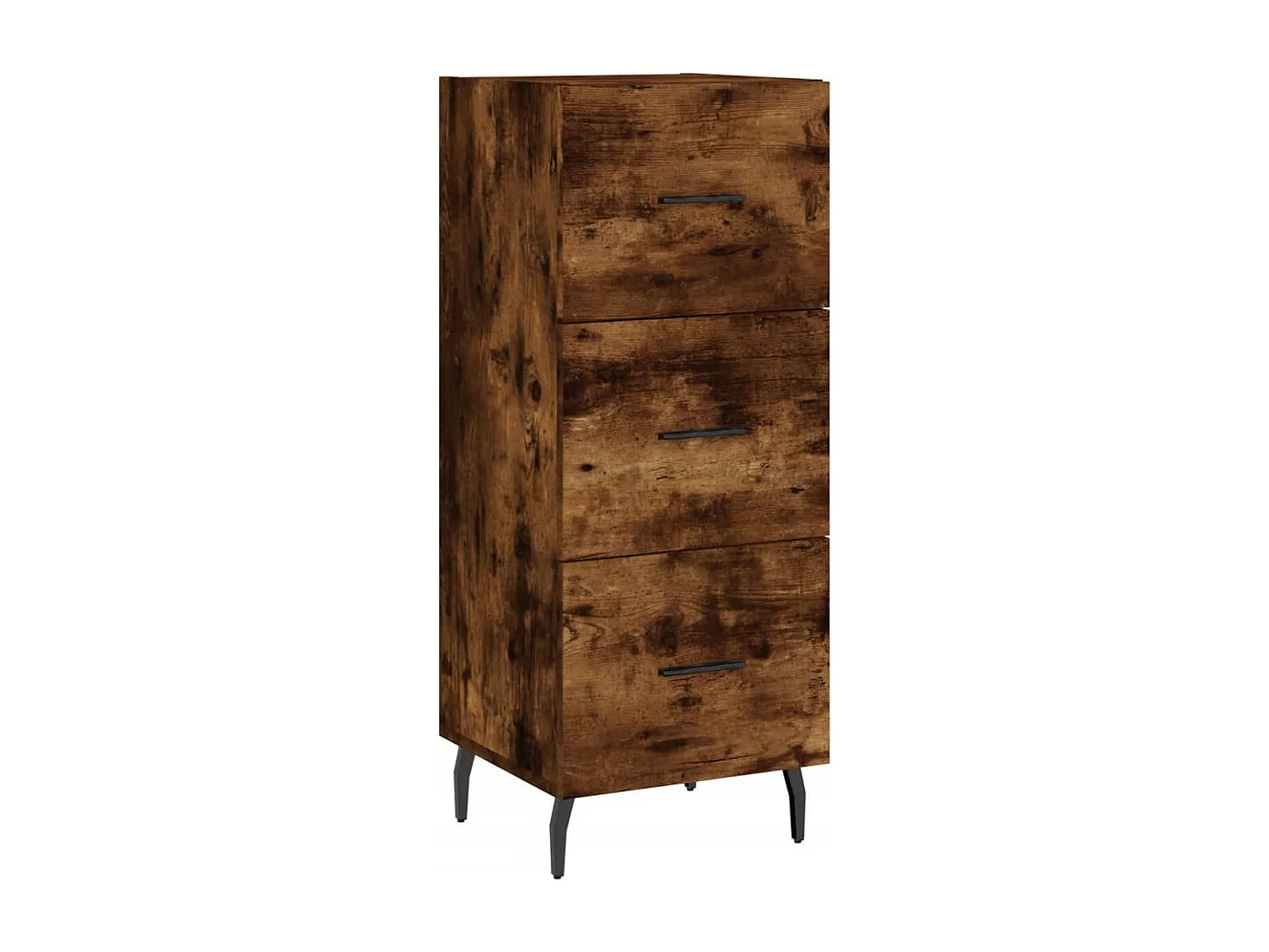 Hoge kast 34,5x34x180 cm bewerkt hout gerookt eikenkleurig