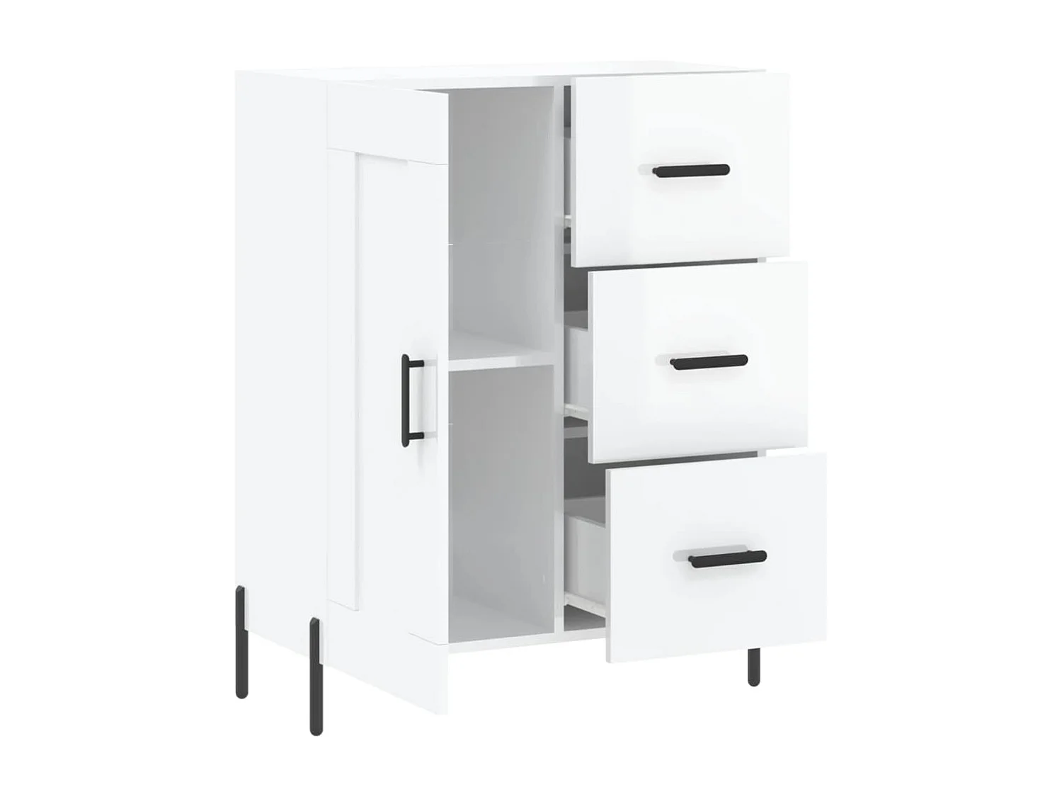 Sideboard Hochglanz-Weiß 69,5x34x90 cm Holzwerkstoff